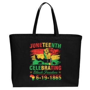 Juneteenth Breaking Every Chain Black Cotton Canvas Jumbo Tote