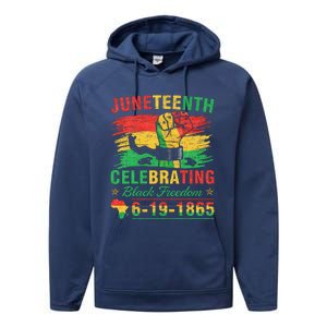 Juneteenth Breaking Every Chain Black Performance Fleece Hoodie