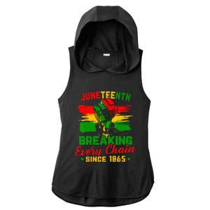 Juneteenth Breaking Every Chain Since 1865 Ladies PosiCharge Tri-Blend Wicking Draft Hoodie Tank