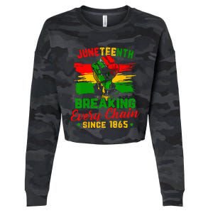 Juneteenth Breaking Every Chain Since 1865 Cropped Pullover Crew