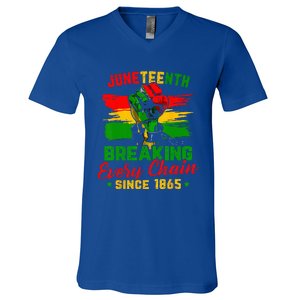 Juneteenth Breaking Every Chain Since 1865 V-Neck T-Shirt