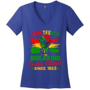 Juneteenth Breaking Every Chain Since 1865 Women's V-Neck T-Shirt