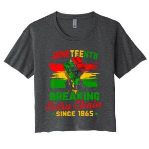 Juneteenth Breaking Every Chain Since 1865 Women's Crop Top Tee