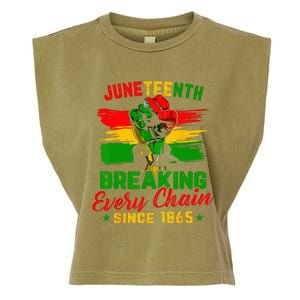 Juneteenth Breaking Every Chain Since 1865 Garment-Dyed Women's Muscle Tee