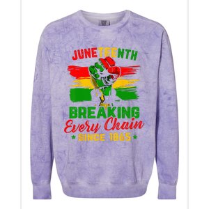 Juneteenth Breaking Every Chain Since 1865 Colorblast Crewneck Sweatshirt