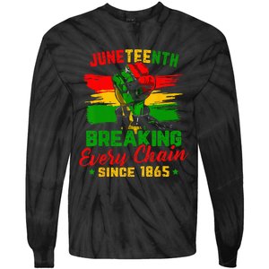 Juneteenth Breaking Every Chain Since 1865 Tie-Dye Long Sleeve Shirt