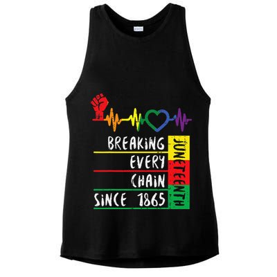Juneteenth Breaking Every Chain Since 1865 Ladies PosiCharge Tri-Blend Wicking Tank