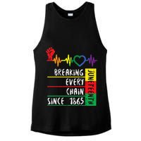 Juneteenth Breaking Every Chain Since 1865 Ladies PosiCharge Tri-Blend Wicking Tank