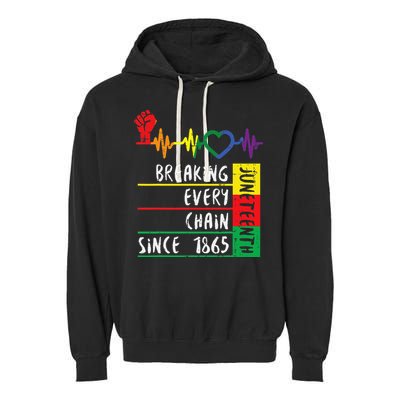 Juneteenth Breaking Every Chain Since 1865 Garment-Dyed Fleece Hoodie