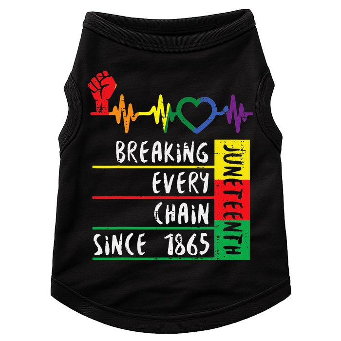 Juneteenth Breaking Every Chain Since 1865 Doggie Tank