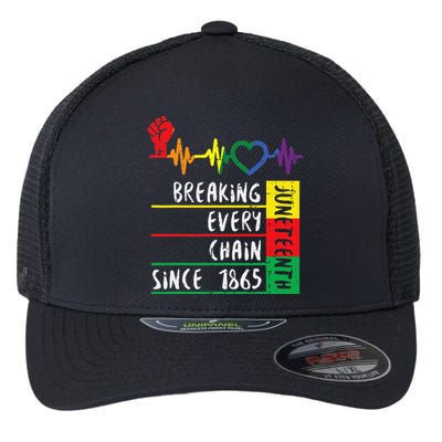 Juneteenth Breaking Every Chain Since 1865 Flexfit Unipanel Trucker Cap