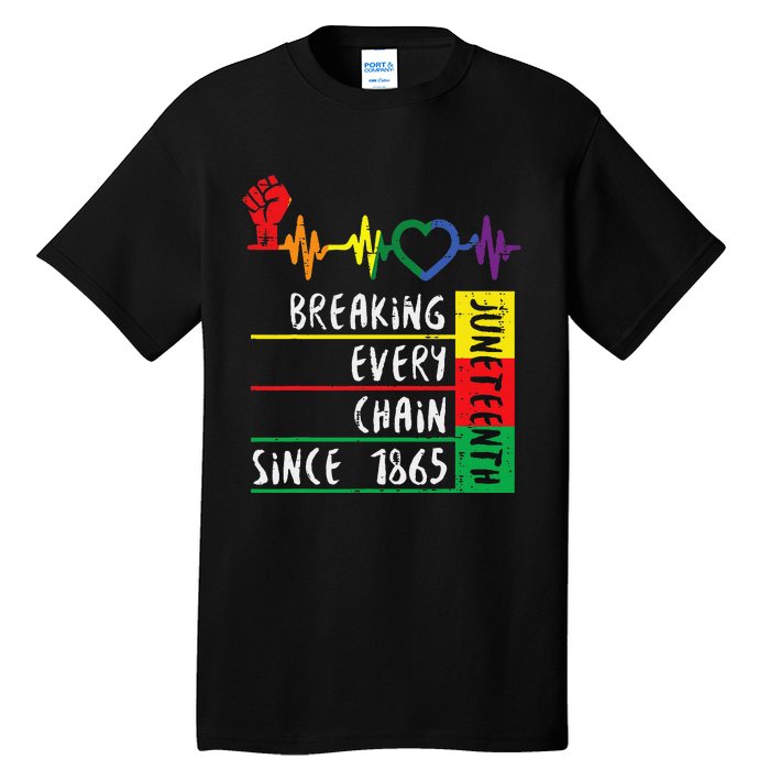 Juneteenth Breaking Every Chain Since 1865 Tall T-Shirt