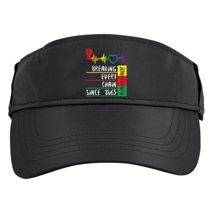 Juneteenth Breaking Every Chain Since 1865 Adult Drive Performance Visor