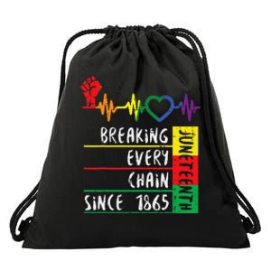 Juneteenth Breaking Every Chain Since 1865 Drawstring Bag