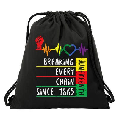 Juneteenth Breaking Every Chain Since 1865 Drawstring Bag