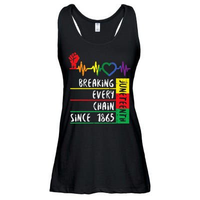 Juneteenth Breaking Every Chain Since 1865 Ladies Essential Flowy Tank