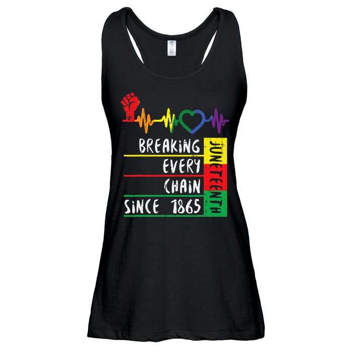 Juneteenth Breaking Every Chain Since 1865 Ladies Essential Flowy Tank