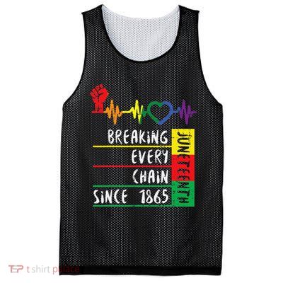 Juneteenth Breaking Every Chain Since 1865 Mesh Reversible Basketball Jersey Tank