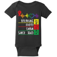 Juneteenth Breaking Every Chain Since 1865 Baby Bodysuit