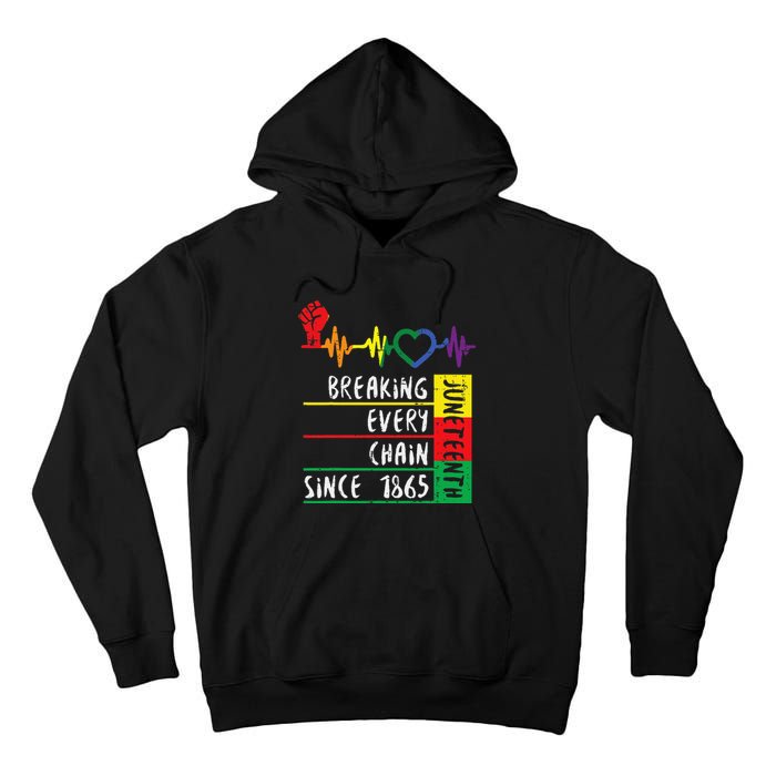 Juneteenth Breaking Every Chain Since 1865 Tall Hoodie