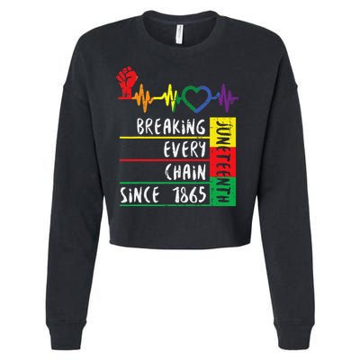 Juneteenth Breaking Every Chain Since 1865 Cropped Pullover Crew