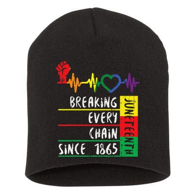 Juneteenth Breaking Every Chain Since 1865 Short Acrylic Beanie
