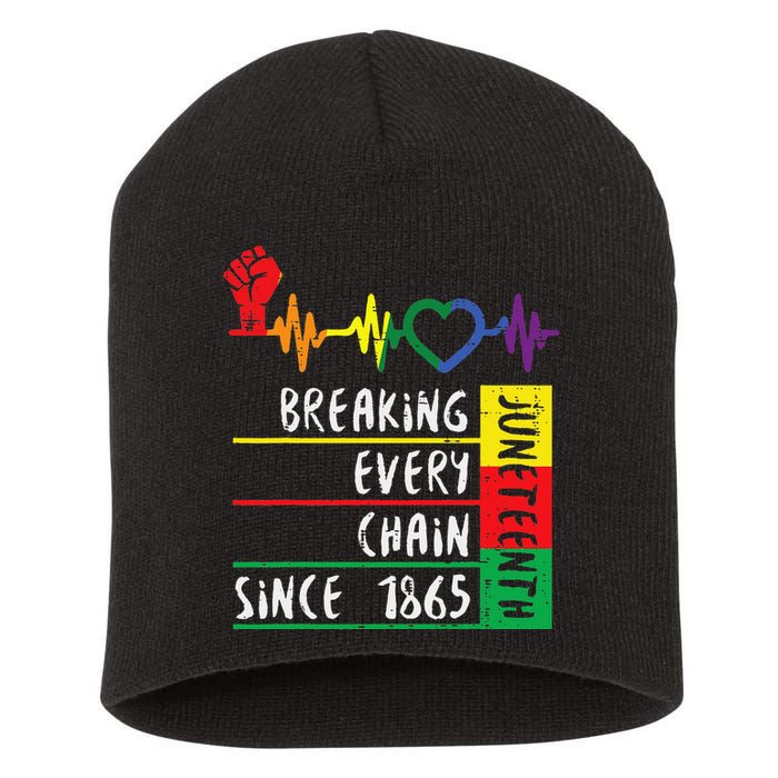 Juneteenth Breaking Every Chain Since 1865 Short Acrylic Beanie