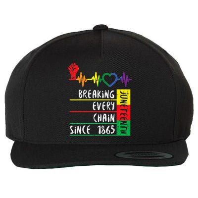 Juneteenth Breaking Every Chain Since 1865 Wool Snapback Cap