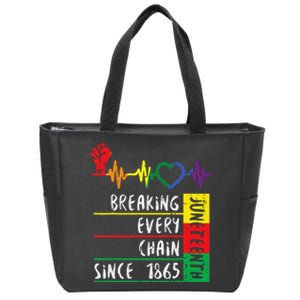 Juneteenth Breaking Every Chain Since 1865 Zip Tote Bag