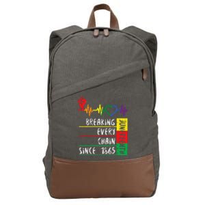 Juneteenth Breaking Every Chain Since 1865 Cotton Canvas Backpack