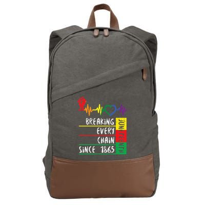 Juneteenth Breaking Every Chain Since 1865 Cotton Canvas Backpack