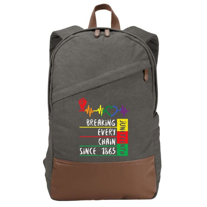 Juneteenth Breaking Every Chain Since 1865 Cotton Canvas Backpack
