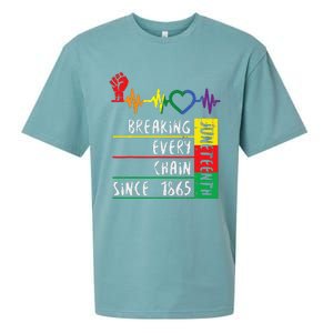 Juneteenth Breaking Every Chain Since 1865 Sueded Cloud Jersey T-Shirt