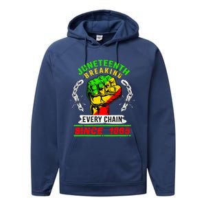 Juneteenth Breaking Every Chain Since 1865 African American Performance Fleece Hoodie