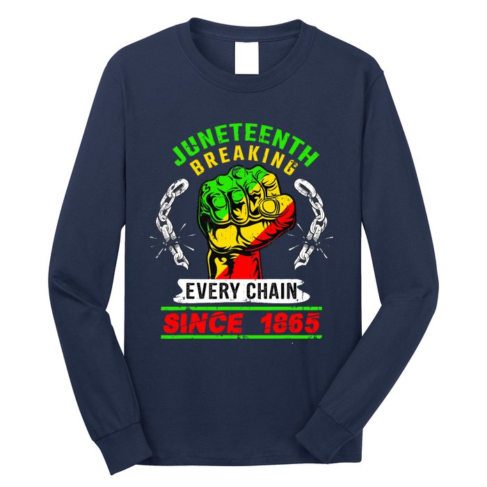 Juneteenth Breaking Every Chain Since 1865 African American Long Sleeve Shirt