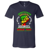 Juneteenth Breaking Every Chain Since 1865 African American V-Neck T-Shirt