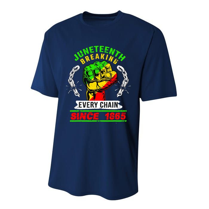 Juneteenth Breaking Every Chain Since 1865 African American Performance Sprint T-Shirt