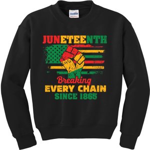 Juneteenth Breaking Every Chain Since 1865 Kids Sweatshirt