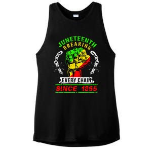 Juneteenth Breaking Every Chain Since 1865 African American Ladies PosiCharge Tri-Blend Wicking Tank