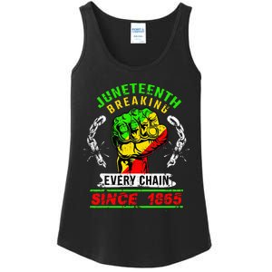 Juneteenth Breaking Every Chain Since 1865 African American Ladies Essential Tank