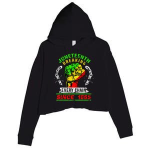 Juneteenth Breaking Every Chain Since 1865 African American Crop Fleece Hoodie