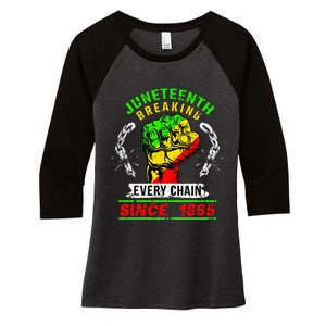 Juneteenth Breaking Every Chain Since 1865 African American Women's Tri-Blend 3/4-Sleeve Raglan Shirt