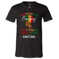 Juneteenth Breaking Every Chain Since 1865 V-Neck T-Shirt