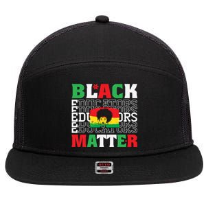 Junenth Black Educator Matters Black History Month Gift 7 Panel Mesh Trucker Snapback Hat