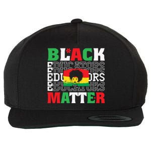 Junenth Black Educator Matters Black History Month Gift Wool Snapback Cap