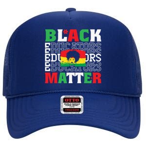 Junenth Black Educator Matters Black History Month Gift High Crown Mesh Back Trucker Hat