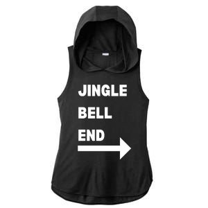 Jingle Bell End Rude Christmas Ladies PosiCharge Tri-Blend Wicking Draft Hoodie Tank