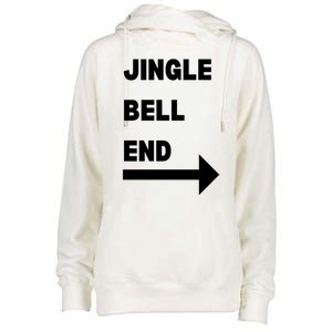 Jingle Bell End Rude Christmas Womens Funnel Neck Pullover Hood