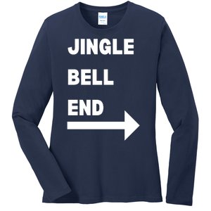 Jingle Bell End Rude Christmas Ladies Long Sleeve Shirt