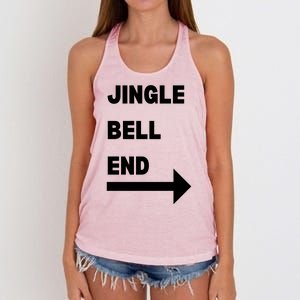 Jingle Bell End Rude Christmas Women's Knotted Racerback Tank